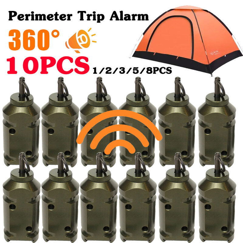 1-10Pc Perimeter Trip Alarm Outdoor Camping Alarm Lijn Perimeter Waarschuwing Anti-Diefstal Dier Luid Lawaai Alarm Beveiliging Alarm
