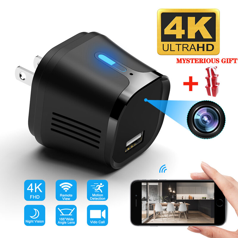 Cámara corporal C23 Wifi 4K HD, cargador secreto de teléfono, Mini cámara Monitor Sem Fio Cameraprotecao seguro Filmadoras Video Vigilancia