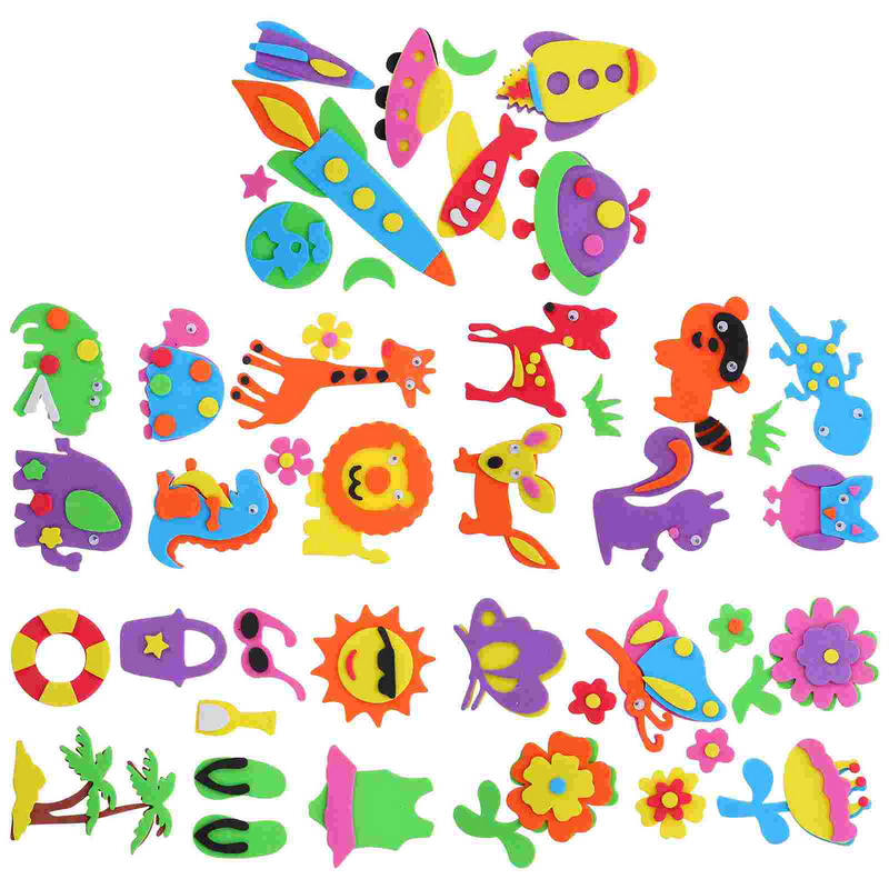 Stickersanimalsticker Kinder Handwerk 4 Schwamm Altersgruppen Dekorative Diy Etiketten Selbst 8 Für Klebstoff Blume Bunte Aktivitäten