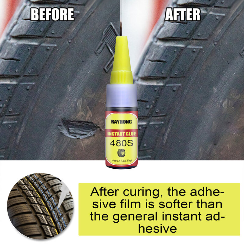 Mastic imperméable pour réparation de pneus, 20 ML, colle de réparation de pneus de très haute qualité, multi-fonctions, crevaison