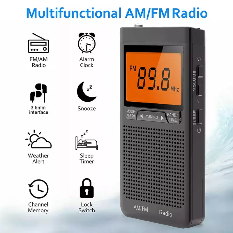 Radio Meteorológica Am Fm, Radio portátil de bolsillo de emergencia, Mini receptor de Radio portátil con advertencia meteorológica, Radio Meteorológica NOAA AM FM