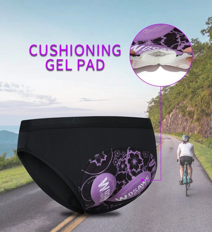 Wosawe roupa interior de ciclismo das mulheres shorts 3d esportes de secagem rápida apertado bicicleta mtb gel almofada equitação shorts cuecas masculinas