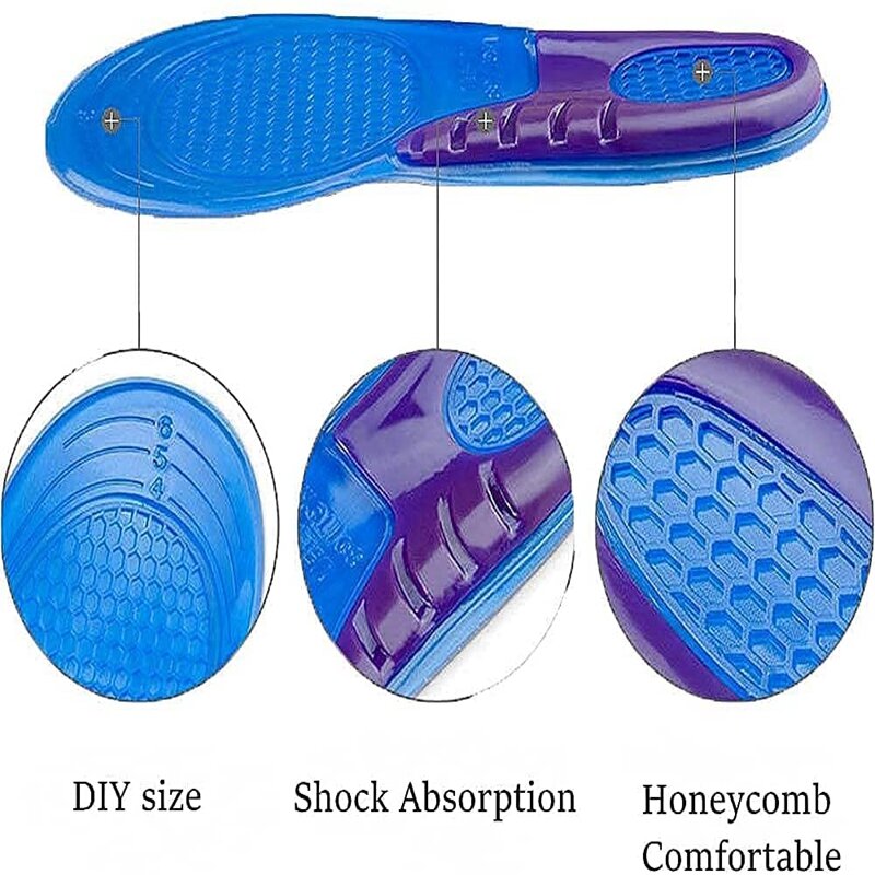 1 pair Orthotic Arch Support  and Foot Pain Massaging Silicone Gel Soft Sport Shoe Insole Pad For Man Women insoles Anti-Shock