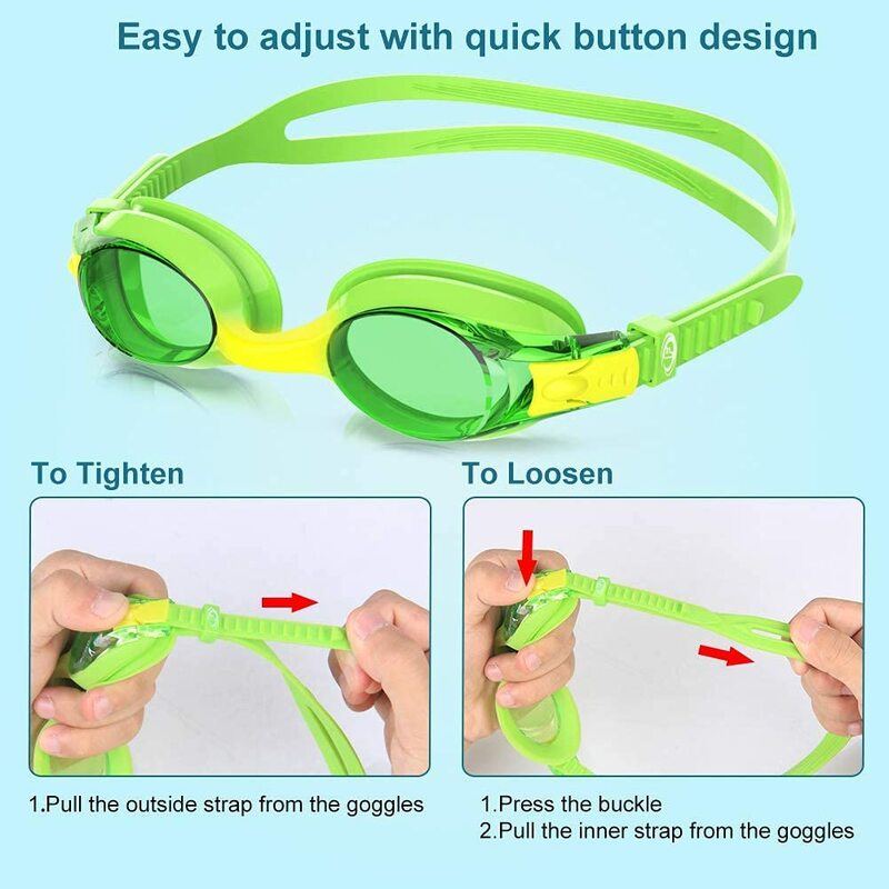 Findway-Gafas de natación de 2 piezas para niños y niñas, lentes transparentes impermeables antivaho para niños de 3 a 14 años