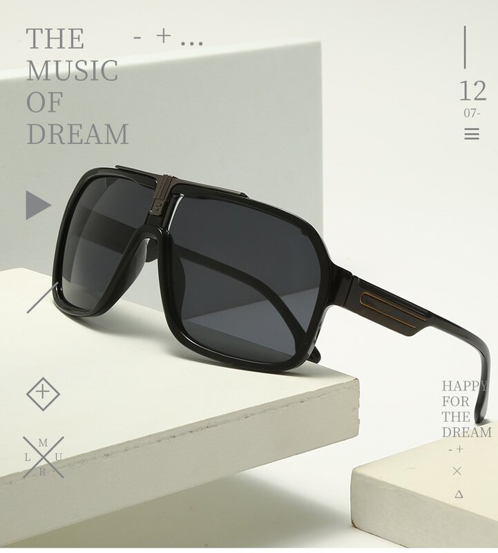 Óculos de sol unissex oversized Pilot, vintage, retrô, na moda, novo, verão