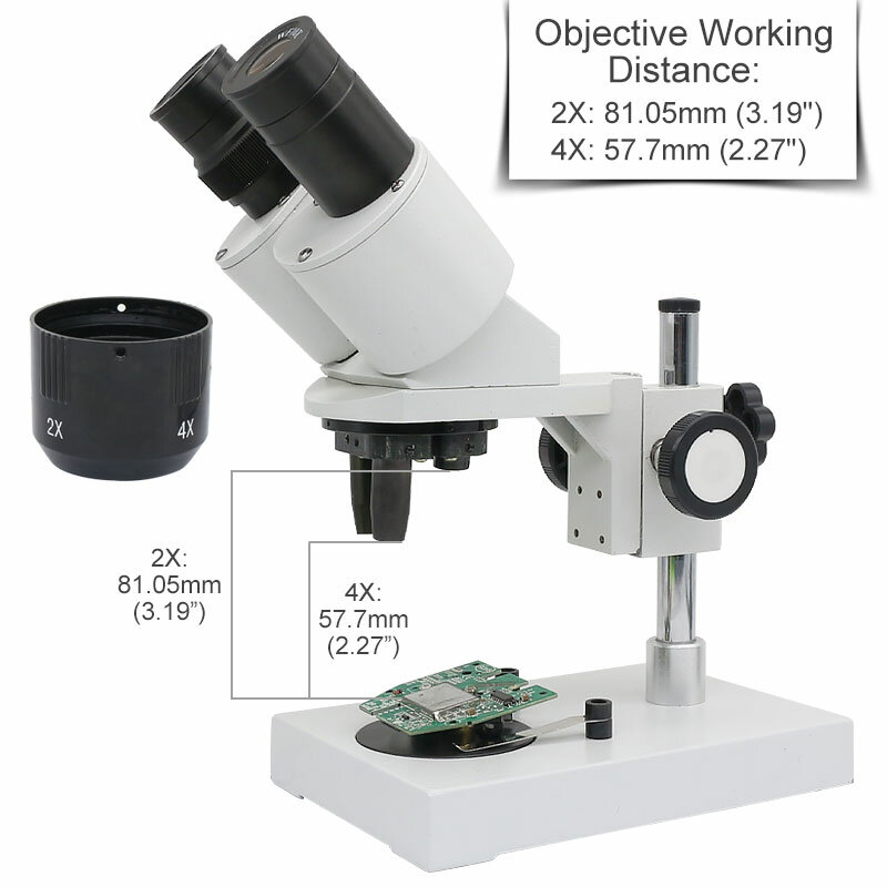 Microscópio industrial binocular estereofônico do microscópio 20x-40x com luz opcional do anel da fluorescência que repara smartphone