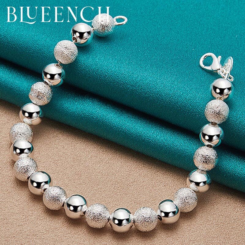 Blueench 925 prata esterlina frisada geada pulseira para mulheres noivado festa de casamento moda jóias