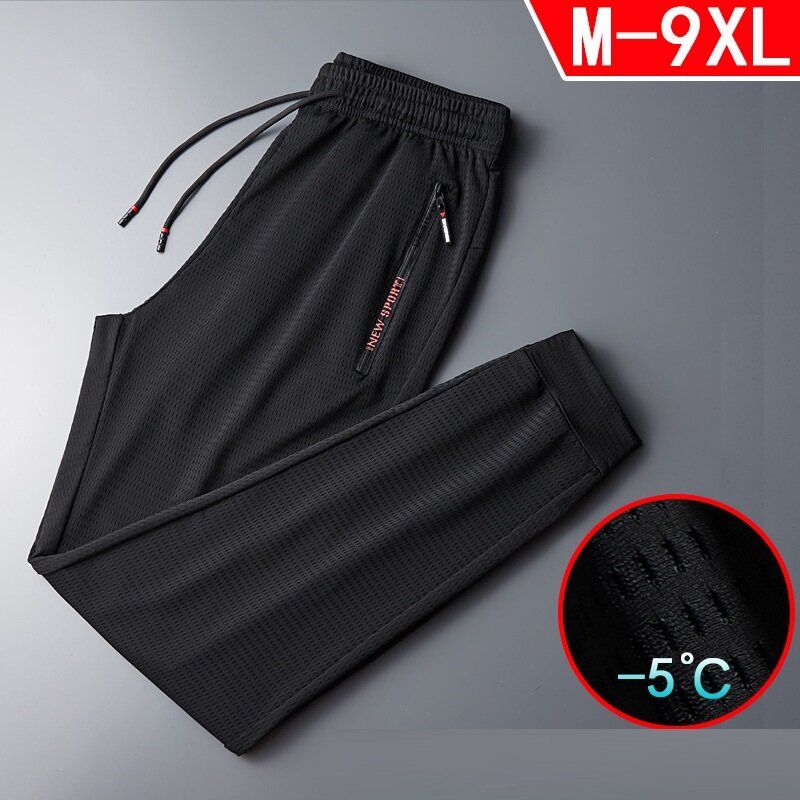 Letnie nowe codzienne męskie spodnie lodowy jedwab cienkie spodnie sportowe do biegania szybkoschnące spodnie spodnie sportowe spodnie dresowe dla mężczyzn