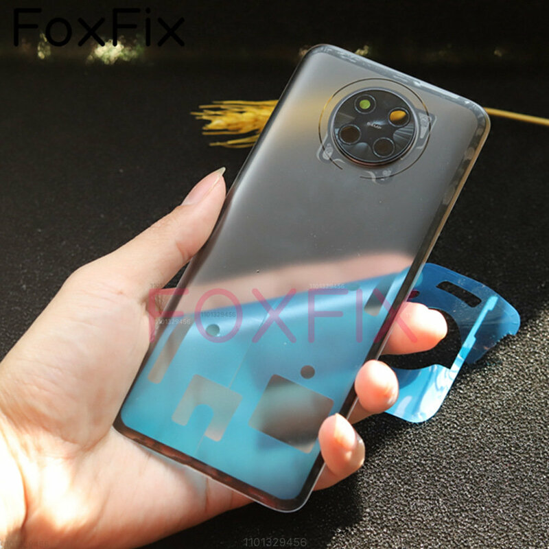 Transparent Klar Glas Abdeckung Für Xiaomi POCO F2 Pro Zurück Batterie Abdeckung Hinten Gehäuse Tür Panel Ersatz + Adhesive Aufkleber