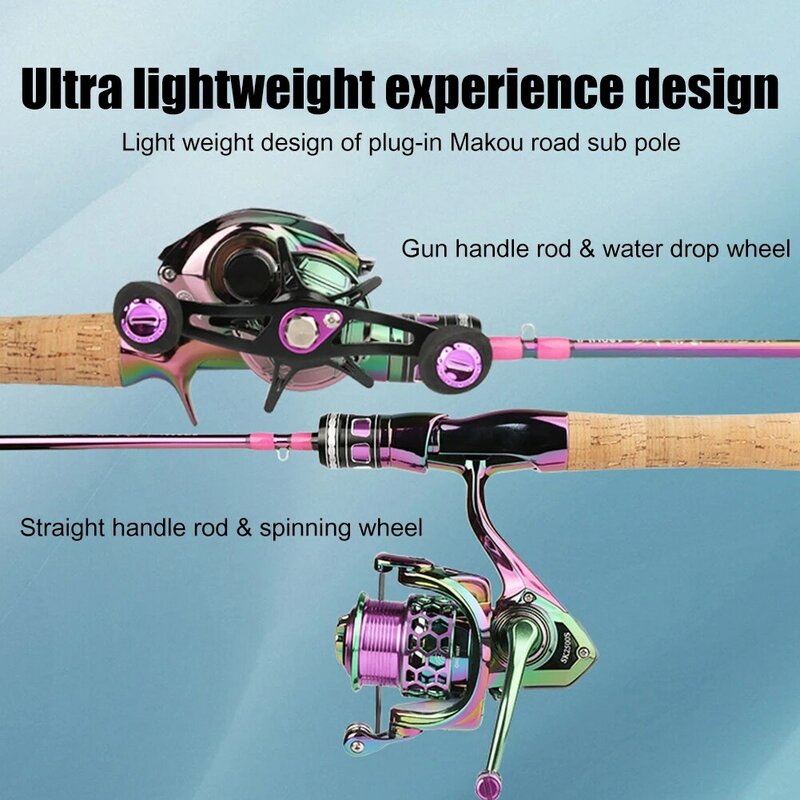 Rod ตกปลา Ultra Light 2ส่วน Spinning Casting Pole Fishing Tackle อุปกรณ์ตกปลา Fishing Rod Reel Kit