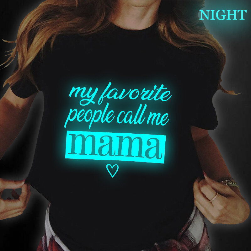 Mama Buchstaben Geschenk Mode Mom Dame Mutter Tag Damen Shirts Grafik Weibliche Womens Tee T-Shirt Top T Shirt Luminous T-shirts