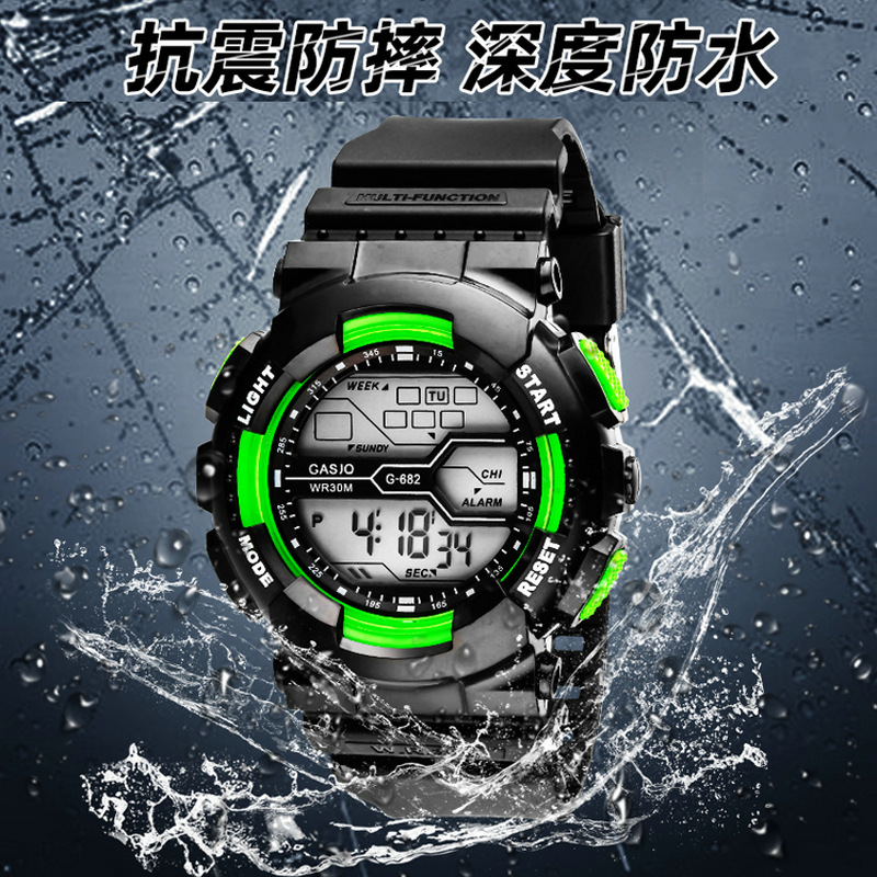 多機能防水メンズウォッチ,30mデジタルディスプレイ,スポーツ,発光,電子腕時計