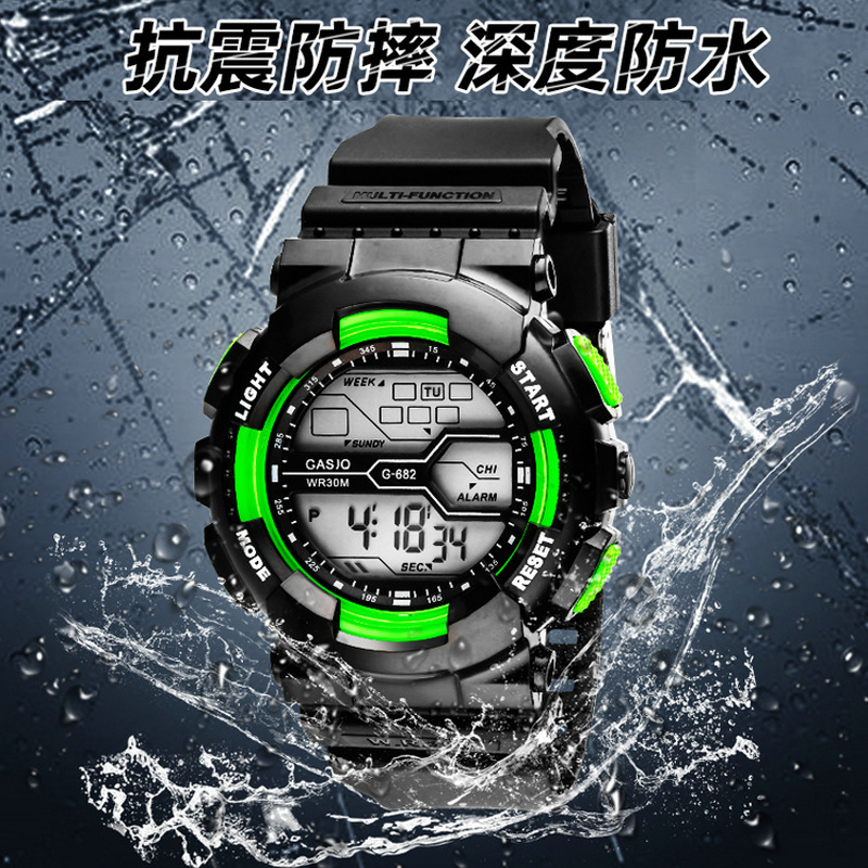 Reloj Digital deportivo multifuncional para hombre, pulsera electrónica luminosa, resistente al agua hasta 30M, para exteriores