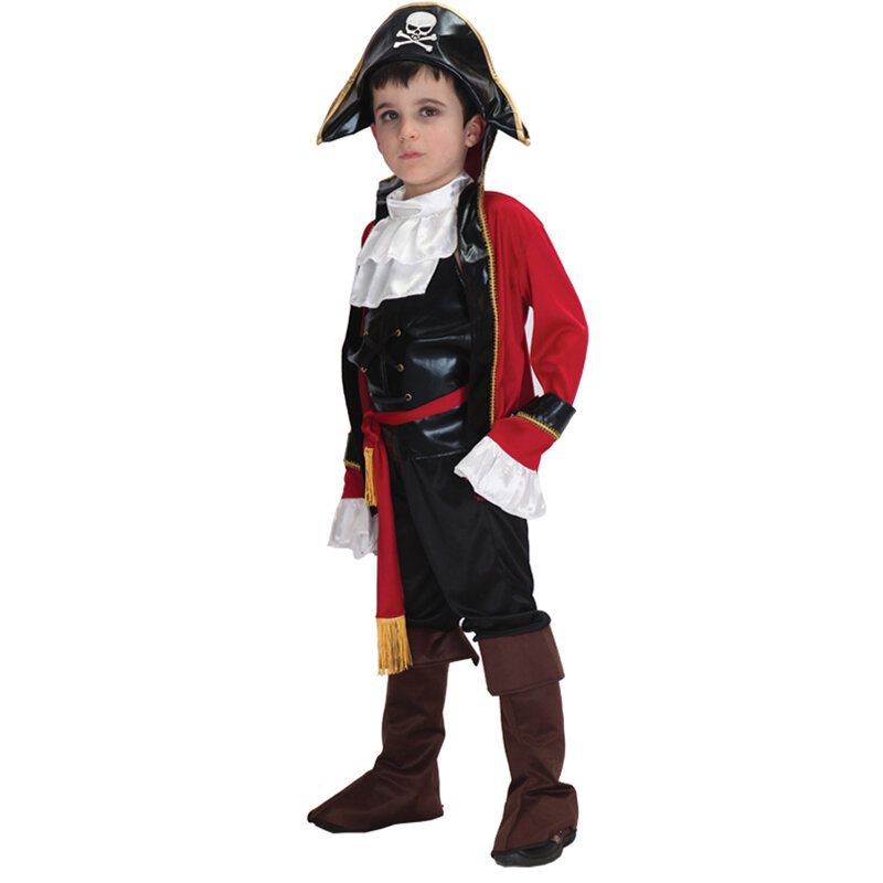Halloween Kinder der Karibik Piraten Kapitän Sets Befestigt Schuhe Abdeckung Gürtel Kostüm Zeigen Karneval Party Jungen Mädchen Kleid