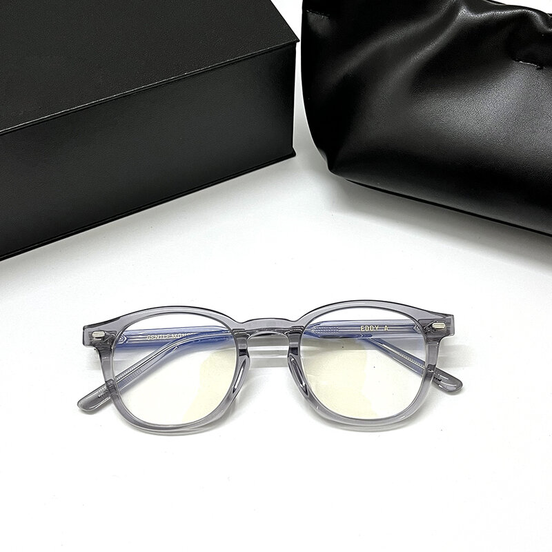 Merek Lembut Korea Desain GM EDDY A Bulat Rakasa Kacamata Frame Pria Wanita Miopia Optik Resep Kacamata Baca