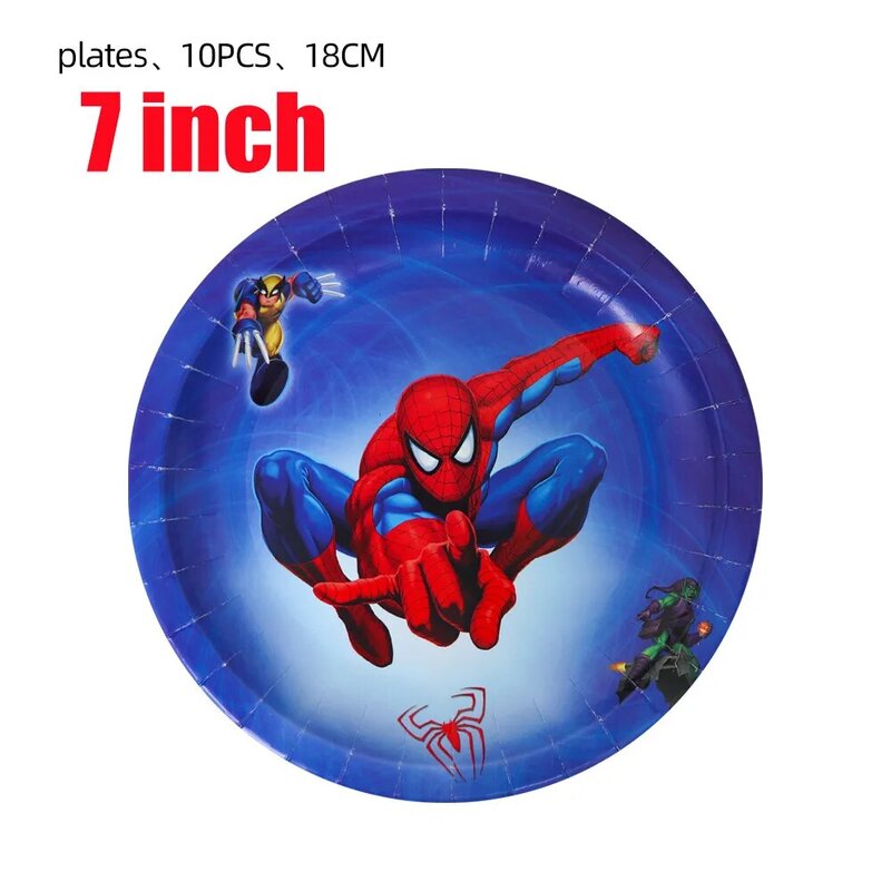 Spiderman Theme Paper Plates Cups Party Supplies Disposable Tableware Baby Shower Birthday Party For Kids Super Hero Decorations