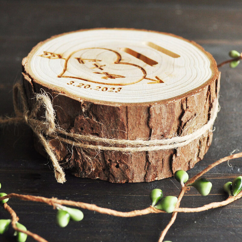 Personalized Wooden Wedding Ring Box Rustic Wedding Ring Bearer Box Custom Wedding Ring Holder Box Wedding Decoration