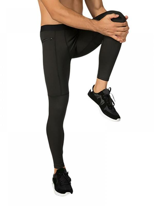 2022 New Men'S Zipper Pocket Fitness Trousers Sweat-Wicking Quick-Drying High Elastic Tights