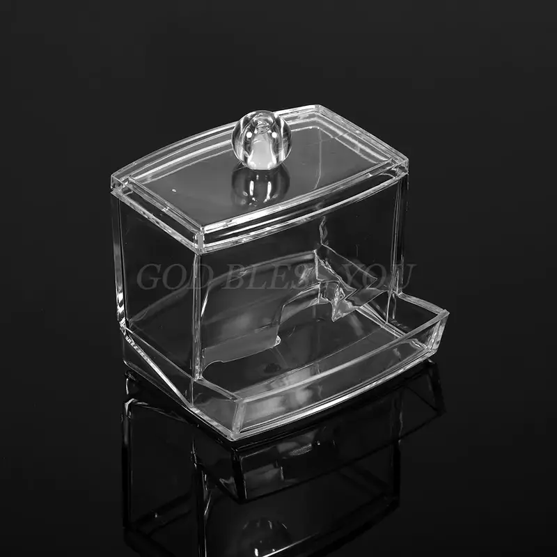 New HF Clear Acrylic Q-tip Holder Cotton Swabs Stick Box Cosmetic Makeup Storage Drop Shipping