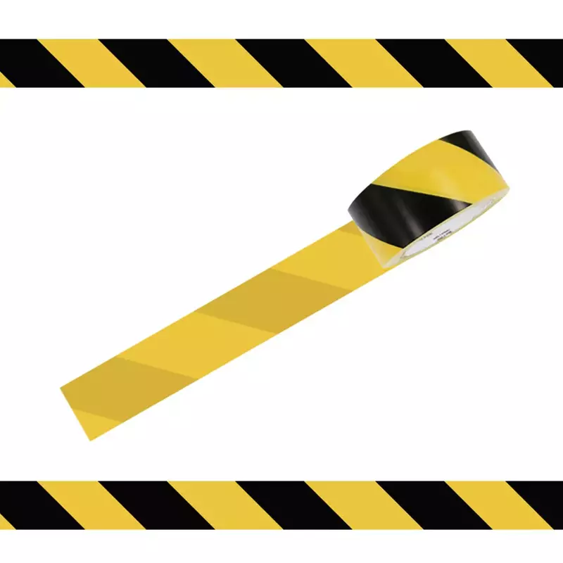 33mx50mm Waterproof Self Adhesive Dangerous Areas Safety Stairs Warning Tape Marking Floors Social Distancing Anti-Slipping PVC