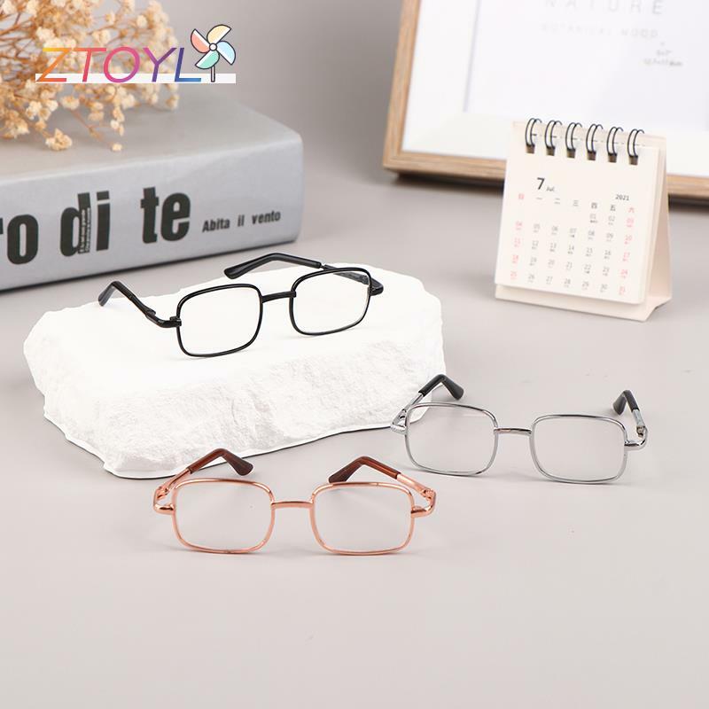 For 20cm Plush Doll Eyeglasses Toy PU Leather Small Bell Choker Necklace Photo Props Doll Accessories Toys Pet Glasses