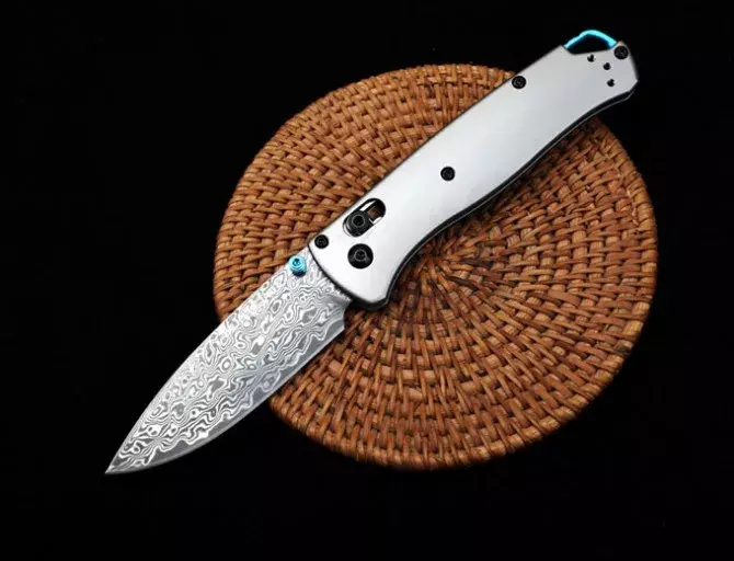 Damascus Steel Blade BENCHMADE 535 Tactical Folding Knife Titanium Alloy Handle Outdoor Camping Survival Pocket Knives