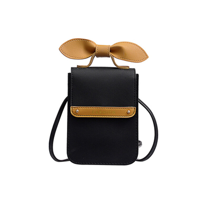 Fashion Cell Phone Shoulder Bag Women Bow Pu Leather Crossbody Bag 2022 New Handbag Card Holder Messenger Bag Flap Wallet