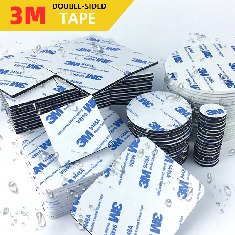 3M Double Sided Self Adhese Strong Tape Black White Waterproof Foam Strong Pad Mounting Square Round Car Home Office Adhesives