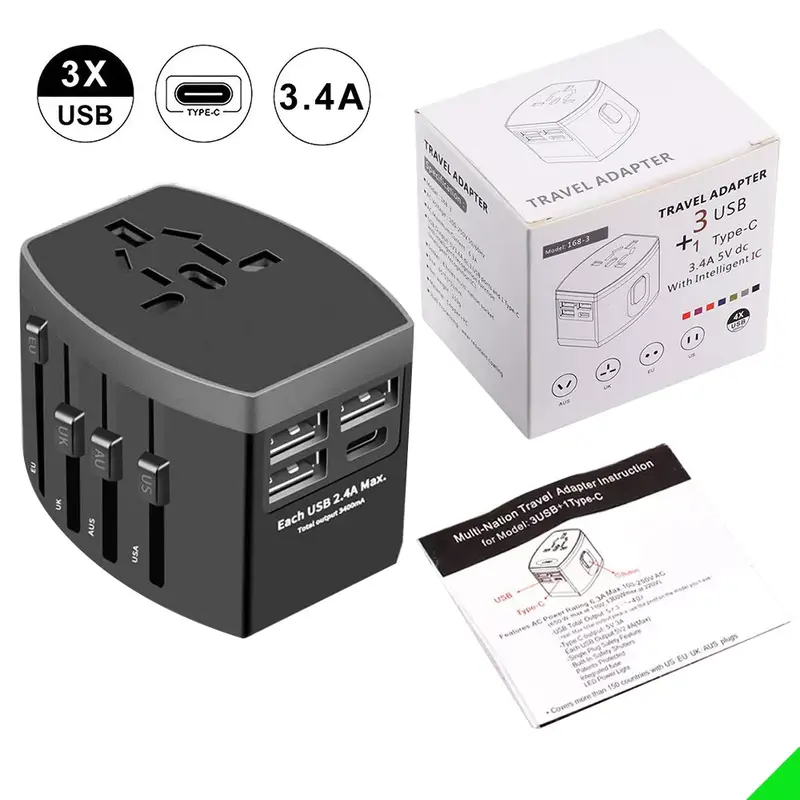 Universal Travel plug All in one charger adapter for travel with EU US UK AU plug universal travel power charger sockets