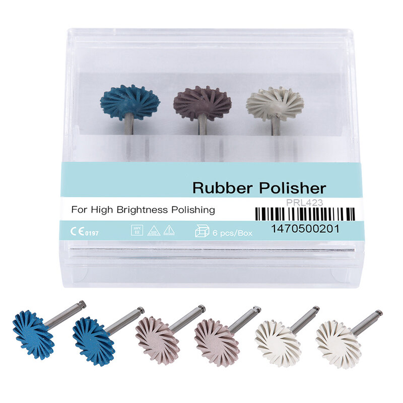 6 pz * 10 scatole lucidatrice di gomma dentale resina composita lucidatura DiamondSystem RA Disc Kit 14mm ruota spirale Flex frese strumenti