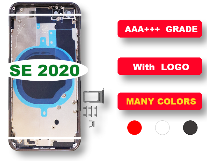 Корпус для iPhone SE 2020 Новый чехол задняя крышка аккумулятора + средняя рамка корпуса + лоток для SIM-карты + боковые кнопки + инструмент для разборки Se2020
