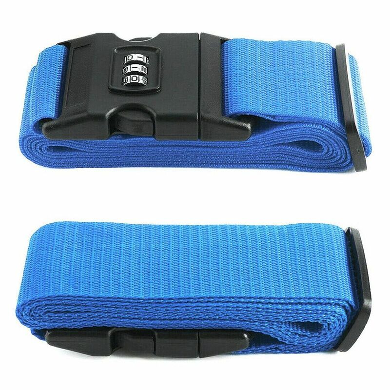 Cinturones de equipaje ajustables con bloqueo de contraseña de 3 dígitos, correa de equipaje, correa de transporte, accesorio de equipaje