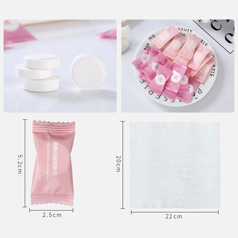 10/30/50 Pcs ręcznik jednorazowy ręcznik skompresowany przenośny podróż non-wovenface ręcznik do makijażu czyszczenie chusteczki do twarzy Candy Tissue