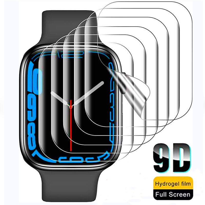Hidrogel Penutup Film Tanpa Gelembung untuk Iwatch Apple Watch Seri7 44Mm 45Mm Transparan untuk Apple Watch 6 SE 3 4 5 38/40Mm 42Mm 41Mm