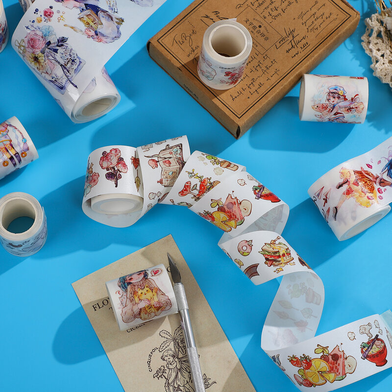 Креативный мультяшный журнал PET Washi лента милые персонажи коллаж материал Скрапбукинг декоративная Маскировочная лента кавайные канцелярские принадлежности