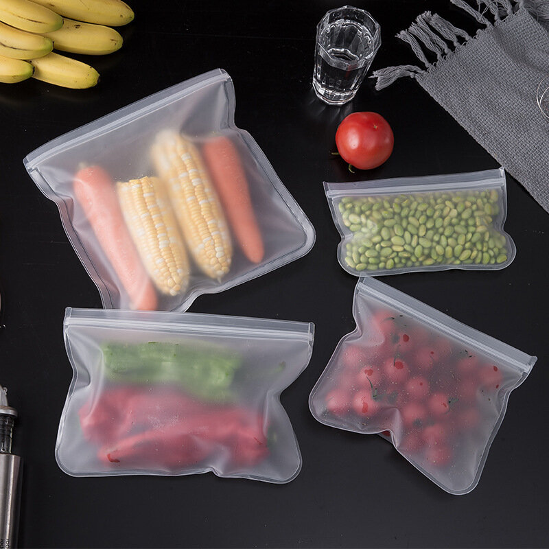 EVA ถุงเก็บอาหารตู้เย็นกระเป๋าเก็บอาหารผลไม้อาหารผักปิดผนึกถุง Reusable