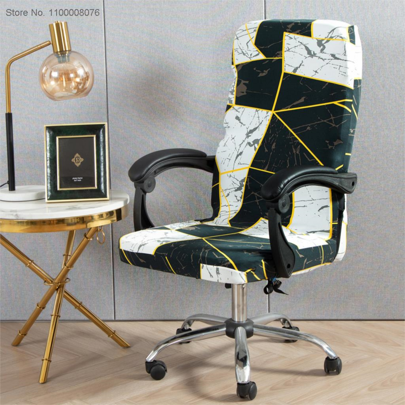 Geometria escritório cadeira capa moderna estiramento computador cadeira capa à prova de poeira poltrona protetores elásticos elastano cadeira capa m/l