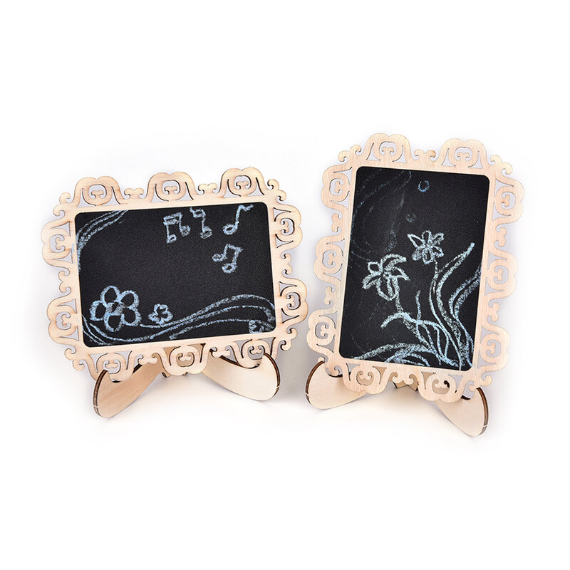Mini Black Boards With Holders Vintage Lace Hollow Blackboard With Stand DIY Writing Message Board Gift Office School Supplies
