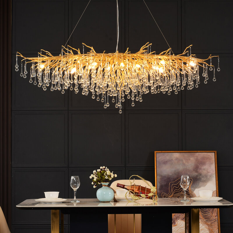 Lampadario a LED in cristallo di lusso nordico per soggiorno LOFT cucina moderna lampadario a soffitto illuminazione interna lampadari Decor