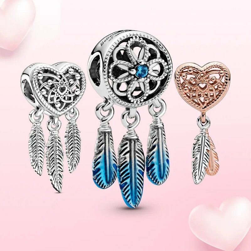 Hot selling jewelry ladies bracelet DIYdesigner dream catcher charm suitable for original Pandora 925 sterling silver bead