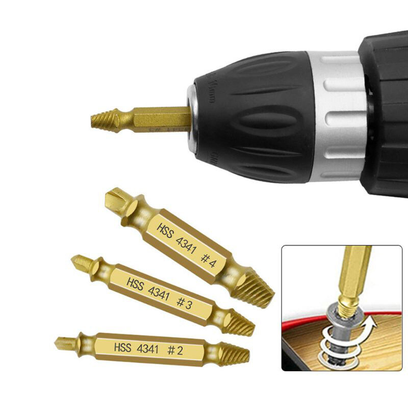 4/5/6 PCS Screw Extractor Drill Bit Damaged Stripped Broken Screw Bolt Remover Extractor Easily Take Out Demolition Remover Tool