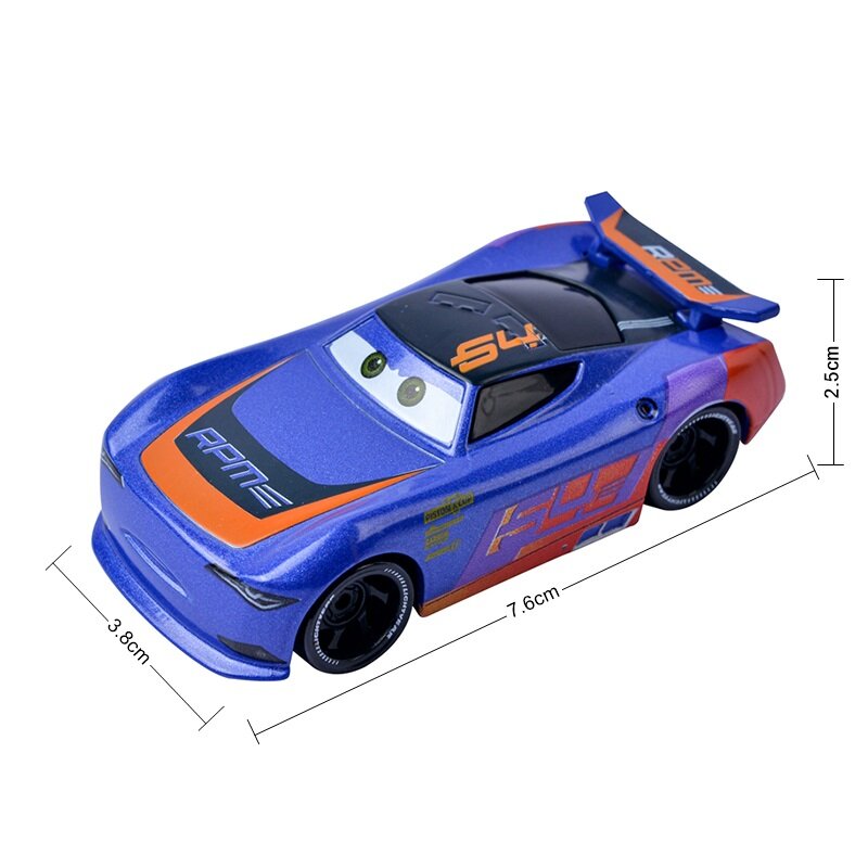 2022 New Disney Pixar Cars 3 Lightning McQueen Racing Series Jackson Storm 1:55 Diecast Metal Alloy Vehicle Toys Boy Kid Gift