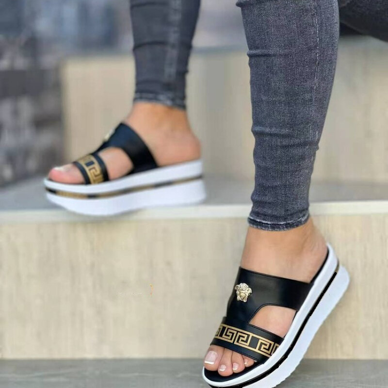 ฤดูร้อนรองเท้าแตะผู้หญิงเปิดนิ้วเท้ารองเท้า2022ใหม่ Wedge Platform รองเท้าแตะรองเท้าแตะกลางแจ้งสบาย...