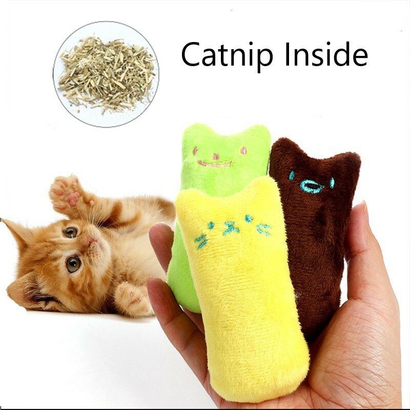 Catnip Teeth Grinding Cat Toy Funny Interactive Plush Toys For Cats Chewing Playing Claws Thumb Bite Kitten Mint Pet Accessories