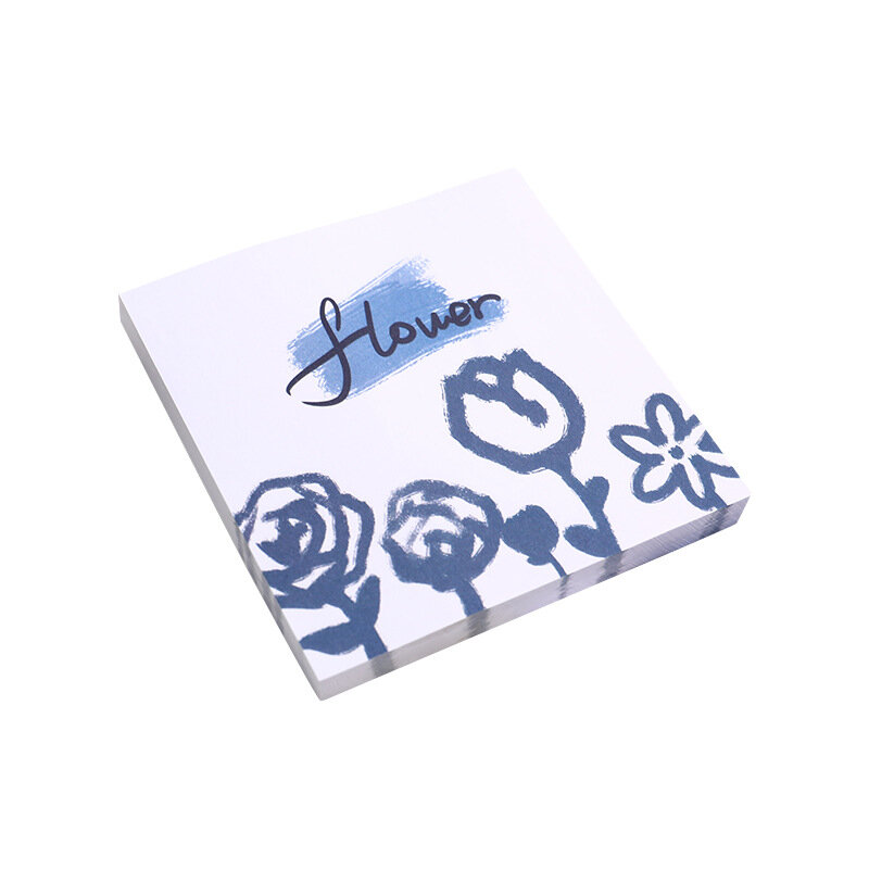 Korean Klein Blue Rose Sticky Notes Student English Notepad Study Office Tearable Memo Pads Cute Stationary Supplies Message Tag