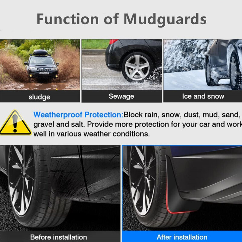 Flexible ABS ID4 Car Mud Flaps Splash Guards Fender for Volkswagen ID.3 2023 2022 VW ID.4 CROZZ ID.6 Front and Rear Mudguards