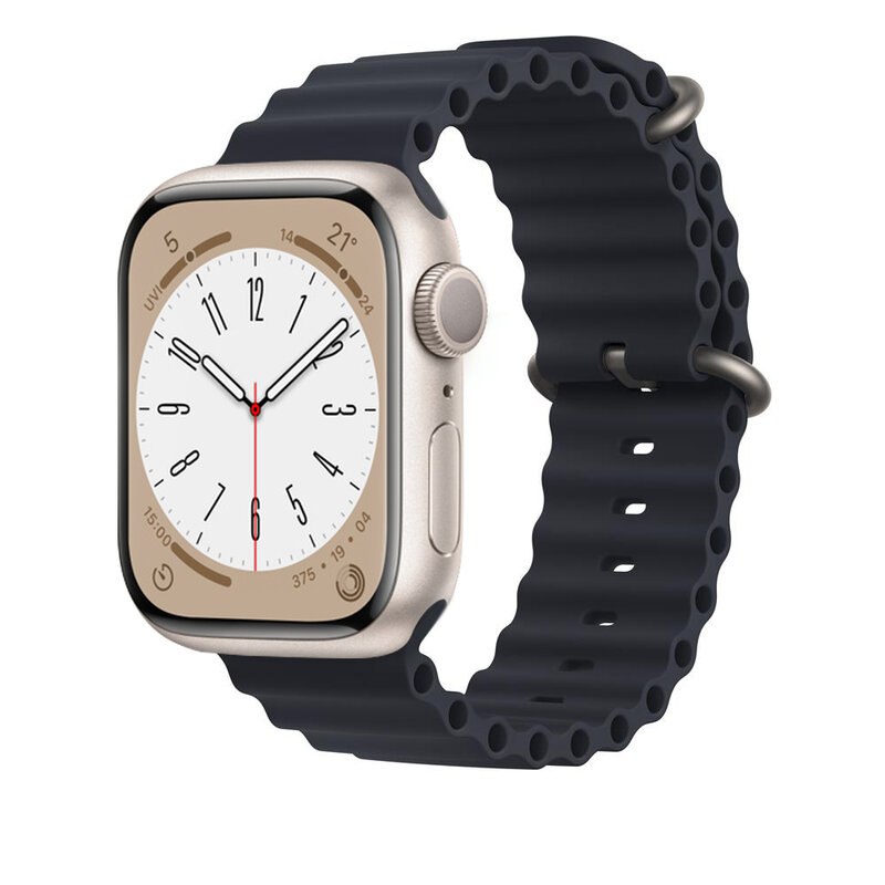 Pulsera Ocean para Apple watch, correa de silicona para iWatch Ultra series 7 6 3 se 8, 44mm, 40mm, 45mm, 41mm, 49mm, 42mm, 38mm