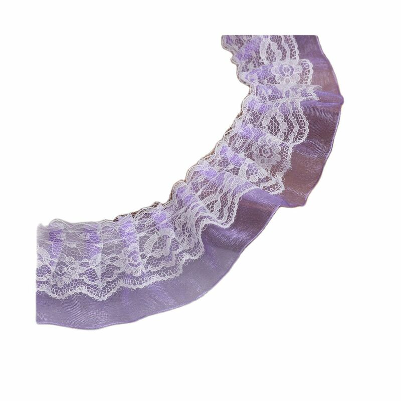1 yarde pieghettato materiale di pizzo bianco Trim 5cm Guipure Hollow blu viola rosa tessuto di pizzo accessori per cucire decorazione del vestito K11