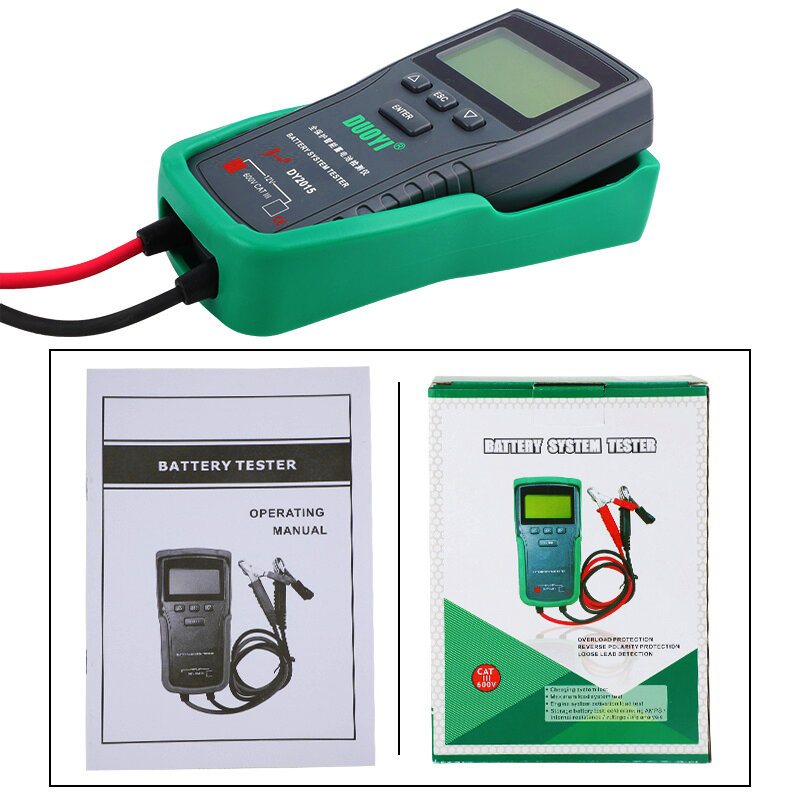 DUOYI-probador de batería de coche DY2015A, herramienta Digital de carga automática, Analizador de baterías de plomo-ácido, tipo de arranque automotriz, 12V y 24V