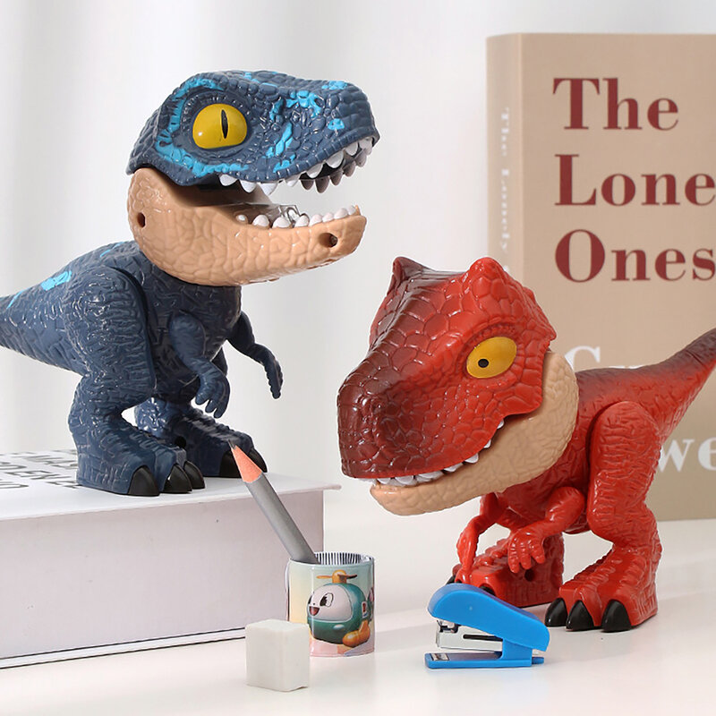 5 En 1 dinosaurio Animal modelo papelería estudiantes juguetes educativos incluyendo regla lápiz sacapuntas máquina de encuadernación borrador